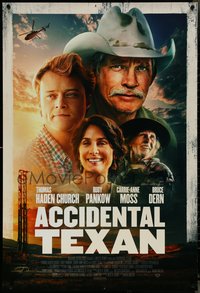 7c0224 ACCIDENTAL TEXAN DS 1sh 2024 Thomas Haden Church, Pankow, Carrie-Anne Moss, Dern, ultra rare!