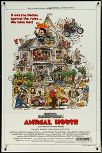 7c0235 ANIMAL HOUSE style B 1sh 1978 John Belushi, John Landis classic, art by Rick Meyerowitz!