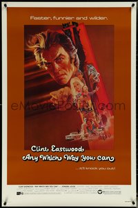 7c0237 ANY WHICH WAY YOU CAN 1sh 1980 cool artwork of Clint Eastwood & Clyde by Bob Peak!