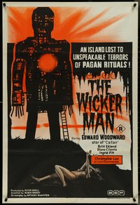 7c0125 WICKER MAN Aust 1sh 1974 cult horror classic, cool completely different artwork, rare!