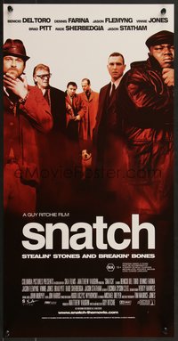 7c0657 SNATCH Aust daybill 2000 Brad Pitt, Statham, Del Toro, stealin' is hazardous, ultra rare!