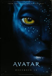 7c0241 AVATAR DS teaser 1sh 2009 James Cameron directed, Zoe Saldana, close-up image of Neytiri!