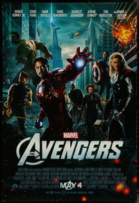 7c0242 AVENGERS advance DS 1sh 2012 Robert Downey Jr & The Hulk, assemble 2012!