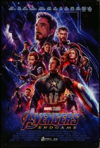 7c0243 AVENGERS: ENDGAME advance DS 1sh 2019 Marvel Comics, cool montage with Hemsworth & top cast!