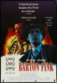 7c0252 BARTON FINK int'l 1sh 1991 Coen Brothers, John Turturro & John Goodman, different!