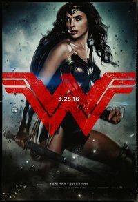 7c0257 BATMAN V SUPERMAN teaser DS 1sh 2016 great image of sexiest Gal Gadot as Wonder Woman!