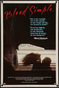 7c0821 BLOOD SIMPLE Belgian 1985 Joel & Ethan Coen, Frances McDormand, noir gun image, ultra rare!