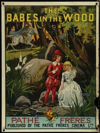 7c0035 BABES IN THE WOOD vertical British quad 1912 Les Enfants Perdus Dans La Foret, ultra rare!