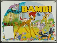 7c0002 BAMBI British quad R1985 Walt Disney cartoon deer classic, art with Thumper & Flower!