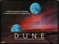 7c0006 DUNE teaser British quad 1984 Lynch classic, two moons over the desert planet Arrakis, rare!