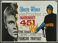 7c0008 FAHRENHEIT 451 British quad 1967 Francois Truffaut, Julie Christie, Oskar Werner, Bradbury!