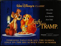 7c0012 LADY & THE TRAMP advance DS British quad R1997 Disney canine dog classic cartoon, different images!