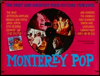 7c0015 MONTEREY POP British quad R1970s D.A. Pennebaker, rock & roll, different images!