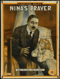 7c0038 NINA'S PRAYER vertical Brit. quad 1912 alcoholic father scared she wants to be like him, rare!