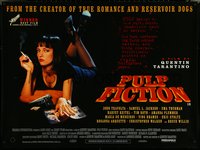 7c0018 PULP FICTION DS British quad 1994 Quentin Tarantino, sexy Uma Thurman smoking in bed!