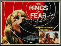 7c0019 RED RINGS OF FEAR British quad 1979 Negrin's Enigma Rosso, super sexy shower art, ultra rare!