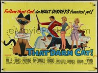 7c0026 THAT DARN CAT British quad 1965 Walt Disney, Hayley Mills, Jones & Siamese, ultra rare!