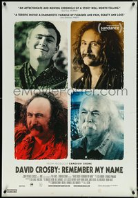 7c0130 DAVID CROSBY: REMEMBER MY NAME Canadian 1sh 2019 color images of the star, ultra rare!