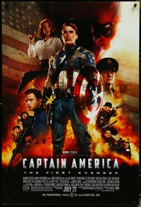 7c0284 CAPTAIN AMERICA: THE FIRST AVENGER advance DS 1sh 2011 Chris Evans, Jones, cool cast image!