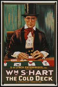 7c0145 COLD DECK S2 poster 2000 great gambling art of western cowboy William S. Hart playing faro!