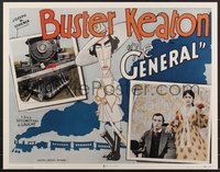 7c0804 GENERAL 22x28 commercial poster 1998 Buster Keaton, great image of the original half-sheet!