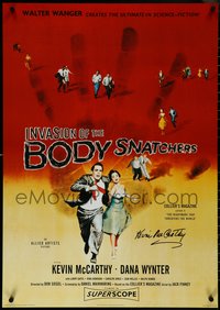 7c0127 INVASION OF THE BODY SNATCHERS signed 24x34 English commercial poster 1996 by Kevin McCarthy!