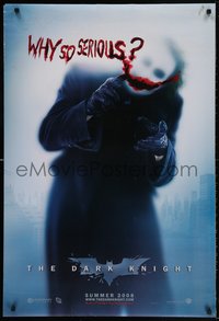 7c0294 DARK KNIGHT teaser DS 1sh 2008 great image of Heath Ledger as the Joker, why so serious?