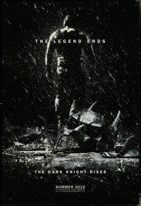 7c0296 DARK KNIGHT RISES teaser DS 1sh 2012 Tom Hardy as Bane, cool image of broken mask in the rain!