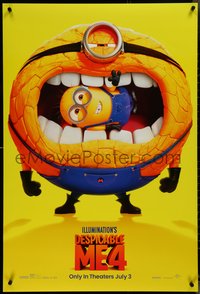 7c0306 DESPICABLE ME 4 advance DS 1sh 2024 CGI Steve Carell as Gru, wacky minion, ultra rare!