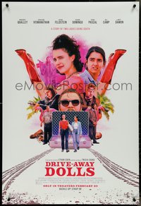 7c0317 DRIVE-AWAY DOLLS advance DS 1sh 2024 Ethan Coen, different cast montage, ultra rare!