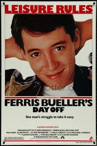 7c0340 FERRIS BUELLER'S DAY OFF 1sh 1986 c/u of Matthew Broderick in John Hughes teen classic!