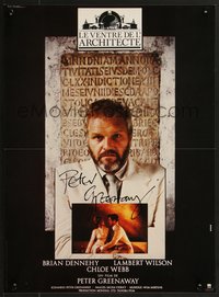 7c0805 BELLY OF AN ARCHITECT signed French 15x21 1987 by director Peter Greenaway!