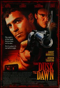 7c0352 FROM DUSK TILL DAWN DS 1sh 1995 George Clooney with smoking gun & Quentin Tarantino, vampires!