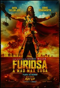 7c0353 FURIOSA: A MAD MAX SAGA teaser DS 1sh 2024 Taylor-Joy, Hemsworth, May 24th, rare!