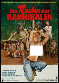 7c0110 CANNIBAL FEROX German 1981 Lenzi's Make Them Die Slowly, art of natives torturing people!