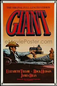 7c0356 GIANT 1sh R1983 James Dean, Elizabeth Taylor, Rock Hudson, George Stevens classic!