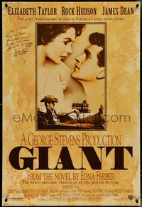 7c0357 GIANT signed DS 1sh R1996 by Jane Withers, cool images of Rock Hudson and Elizabeth Taylor!