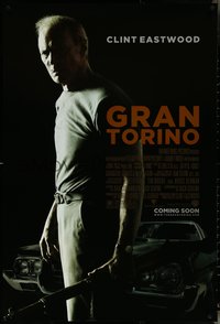 7c0369 GRAN TORINO advance DS 1sh 2008 great image of angry Clint Eastwood w/rifle & famous car!