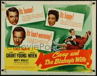 7c0929 BISHOP'S WIFE style A 1/2sh 1948 Cary Grant, Loretta Young, priest David Niven, ultra rare!