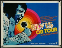 7c0941 ELVIS ON TOUR 1/2sh 1972 classic artwork of Elvis Presley singing into microphone!