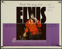 7c0942 ELVIS: THAT'S THE WAY IT IS 1/2sh 1970 great close image of Presley singing on stage, rare!