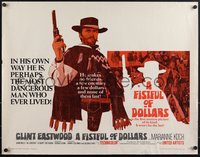 7c0943 FISTFUL OF DOLLARS 1/2sh 1967 introducing the man with no name, Clint Eastwood, great art!