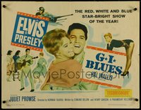 7c0949 G.I. BLUES 1/2sh 1960 Elvis Presley & sexy Juliet Prowse, red, white & blue star-bright show!