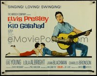 7c0958 KID GALAHAD 1/2sh 1962 art of Elvis Presley singing with guitar, boxing & romancing!