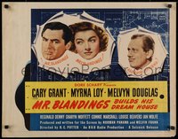 7c0967 MR. BLANDINGS BUILDS HIS DREAM HOUSE style B 1/2sh 1948 Cary Grant, Myrna Loy & Douglas!