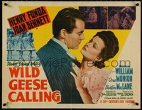 7c0998 WILD GEESE CALLING style A 1/2sh 1941 images of Henry Fonda & sexy Joan Bennett, ultra rare!