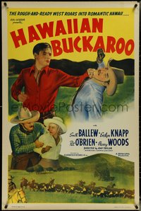 7c0379 HAWAIIAN BUCKAROO 1sh R1940s great western montage of images of cowboy Smith Ballew!