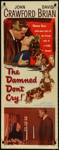 7c0732 DAMNED DON'T CRY insert 1950 Joan Crawford is the private lady of a Public Enemy!