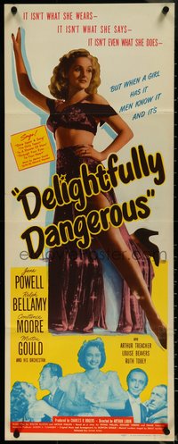 7c0733 DELIGHTFULLY DANGEROUS insert 1945 sexy Constance Moore is a lady of burlesque, ultra rare!