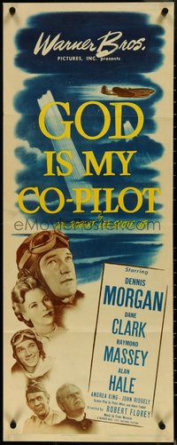 7c0743 GOD IS MY CO-PILOT insert 1945 Clark & Dennis Morgan as World War II Flying Tigers, rare!